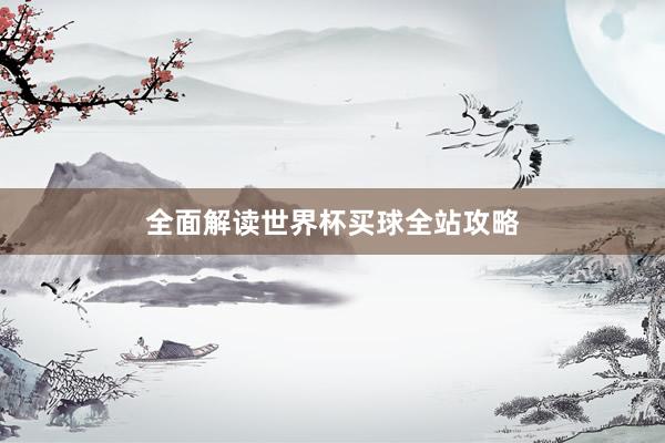 全面解读世界杯买球全站攻略