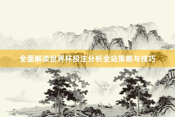 全面解读世界杯投注分析全站策略与技巧